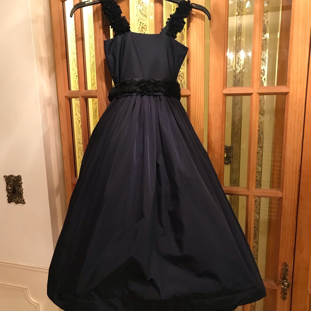 Kids girls dress by Mademoiselle Charlotte navy 6